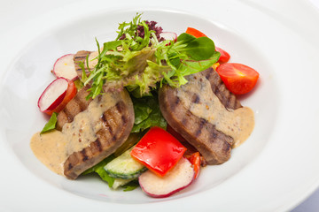 Salad with tongue and radish