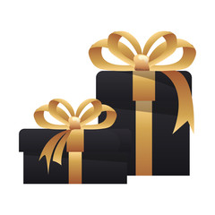 two black gift boxes decoration