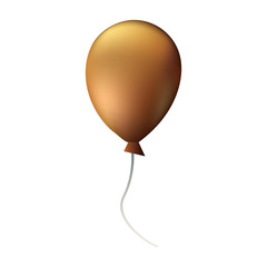 gold balloon on white background