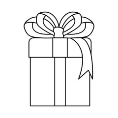 gift box bow on white background