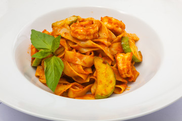 Italian Pasta with shrimp and Zucchini