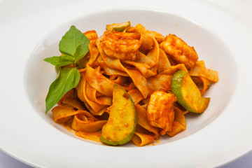 Italian Pasta with shrimp and Zucchini