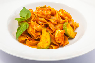 Italian Pasta with shrimp and Zucchini
