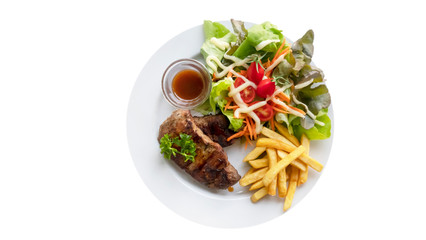 Grilled steak on dish