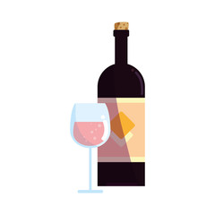 wine bottle and glass celebration