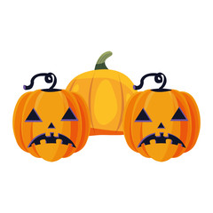 halloween pumpkins decoration on white background