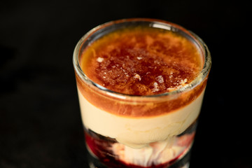 Brain Hemorrhage shot cocktail with schnapps, baileys irish cream and grenadine
