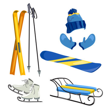 set with winter sport item