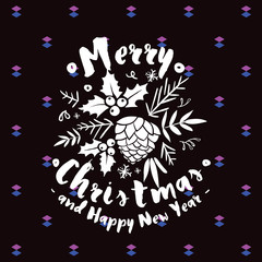 Merry Christmas typography.