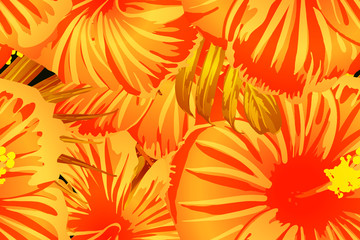 Orange exotic pattern.