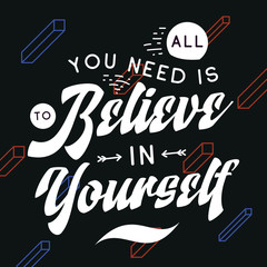 Fototapeta premium Typography for t shirt or sweatshirt printing and embroidery. Print for tee. Inspirational quote, motivation.