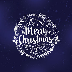 Merry Christmas typography.