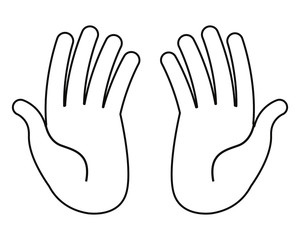 human hands on white background