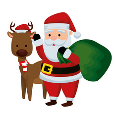 christmas santa claus with reindeer