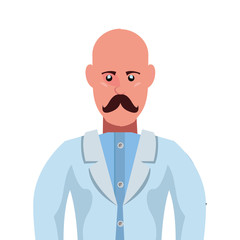 male doctor with mustache professional character