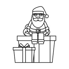 christmas santa claus with gift box
