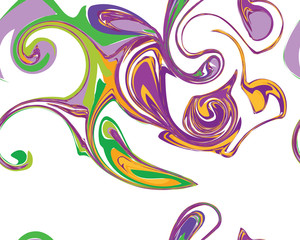 Mardi Gras seamless line marble pattern, illustration. Ideal for wallpaper, patterns, web page background, textiles, holiday greeting cards.