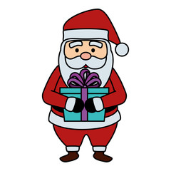 christmas santa claus with gift box