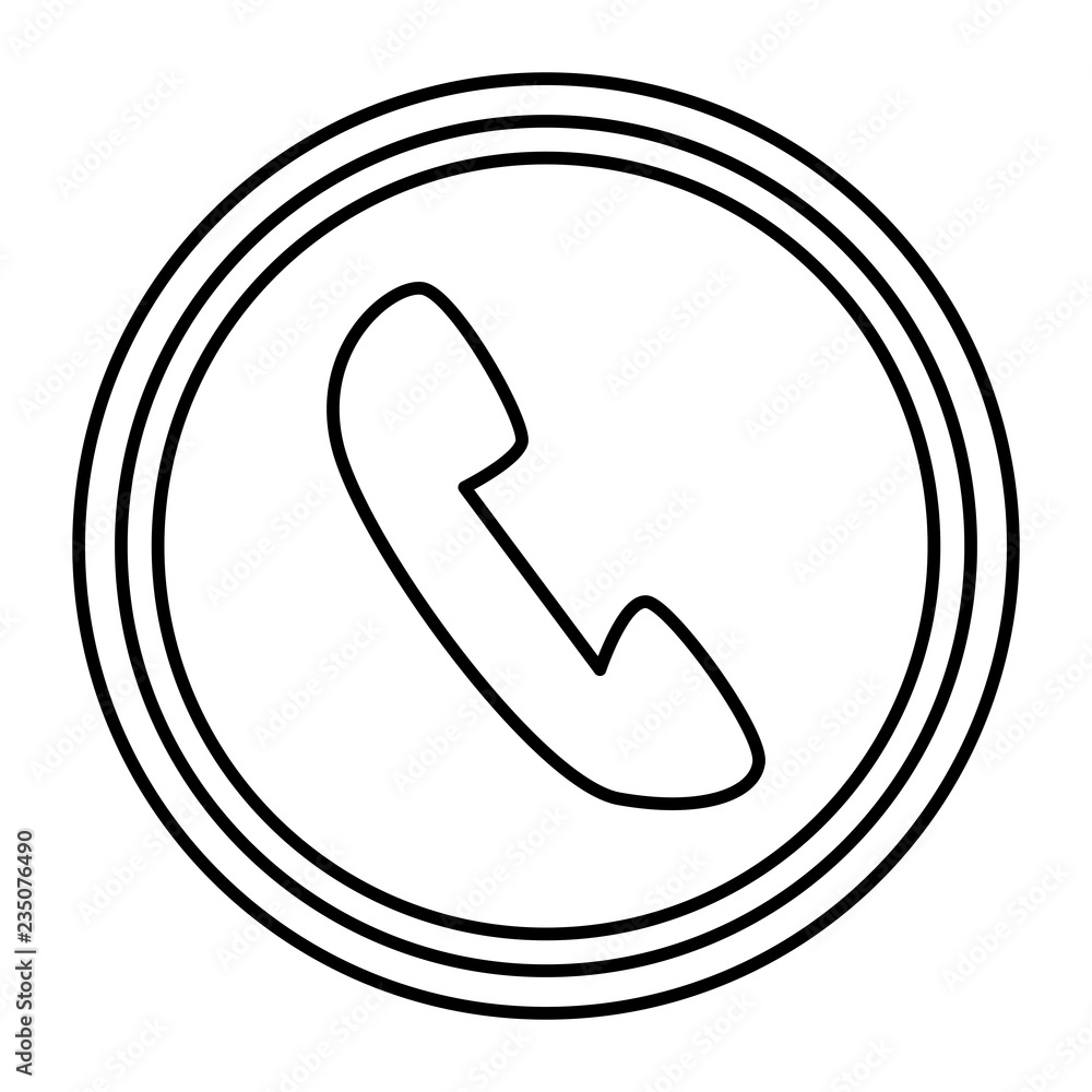 Wall mural telephone service isolated icon