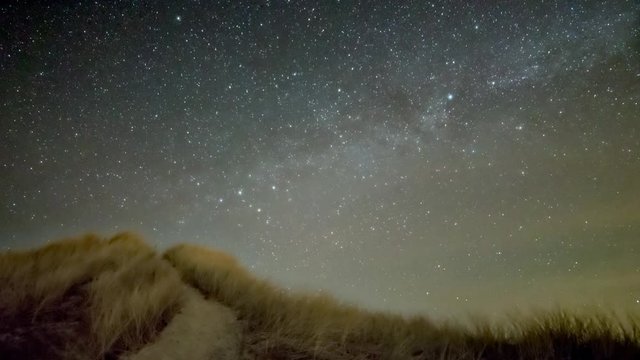 Trail towards heaven, night sky timelapse ZOOM IN EASE.