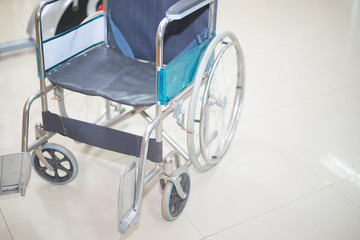 Close up wheelchair in white tone.