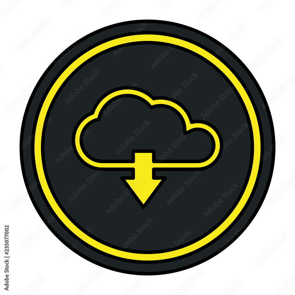 Poster cloud computing server with arrow download