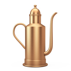 Rare Antique Brass Cooper Teapot. 3d Rendering