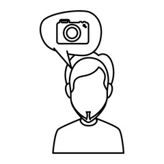 young man with beard and speech bubble