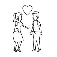 young couple with heart love