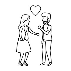 young couple with heart love