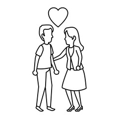 young couple with heart love