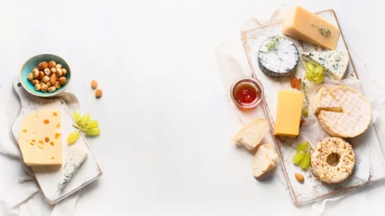 Foto op Canvas Different kinds of cheeses © bit24