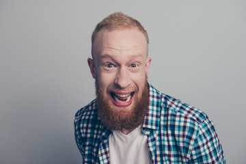 Obraz premium Close up photo portrait of nice-looking handsome man stand isola