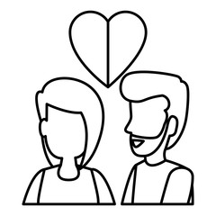 young couple with heart love