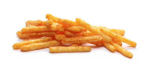 Flips sticks, snacks isolated on white background