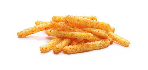 Flips sticks, snacks isolated on white background