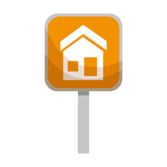 signal with house exterior facade