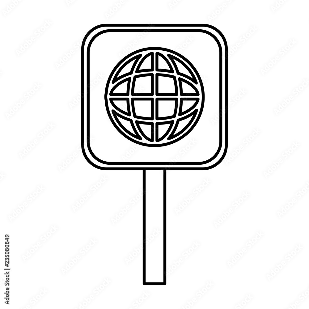 Poster signal with sphere planet browser