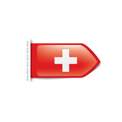 Fototapeta premium Switzerland flag, vector illustration on a white background
