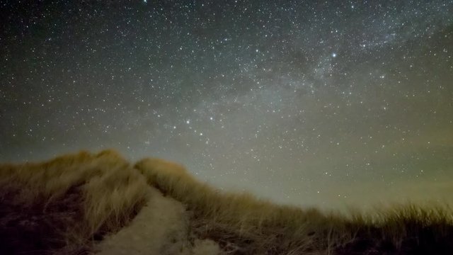 Trail towards heaven, night sky timelapse.