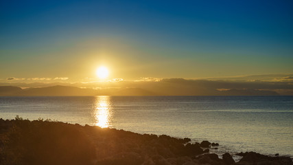Fototapeta premium Greek coast at sunrise Peloponnese
