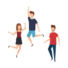 group of young people celebrating