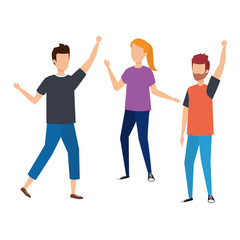 group of young people celebrating