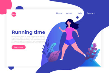 Fitness, Healthy lifestyle landing page template. Losing weight concept. Design for website and mobile website