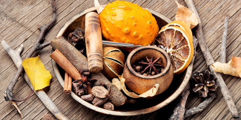 Ingredients for mulled wine