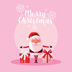 santa claus christmas with gift boxes