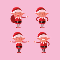 group of helper santa claus for xmas