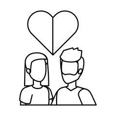 young couple with heart love