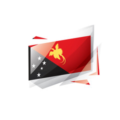 Papua New Guinea flag, vector illustration on a white background