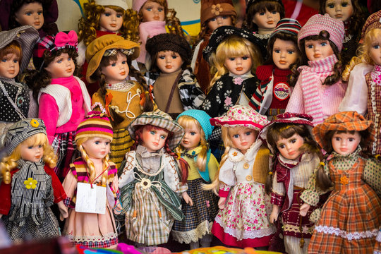 vintage dolls with traditional costumes